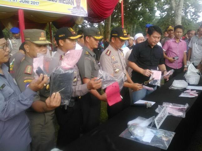 Polresta Medan Musnahkan Barang Bukti Hasil Ops Pekat Toba 2017