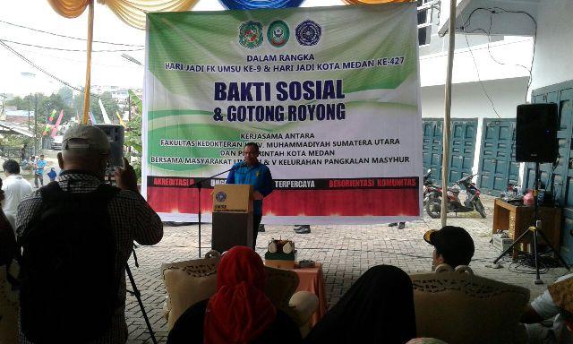 Peringati HUT ke-9, FK UMSU Gelar Acara Bakti Sosial dan Gotong Royong 