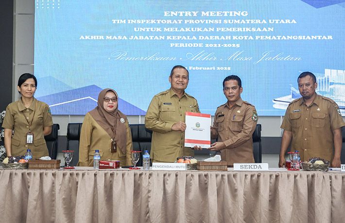 Tim Inspektorat Sumut Entry Meeting Pemeriksaan Akhir Masa Jabatan dr Susanti