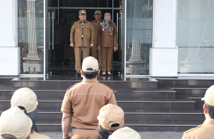 Wesly Silalahi Perdana Pimpin Apel Gabungan di Jajaran Pemko Pematangsiantar