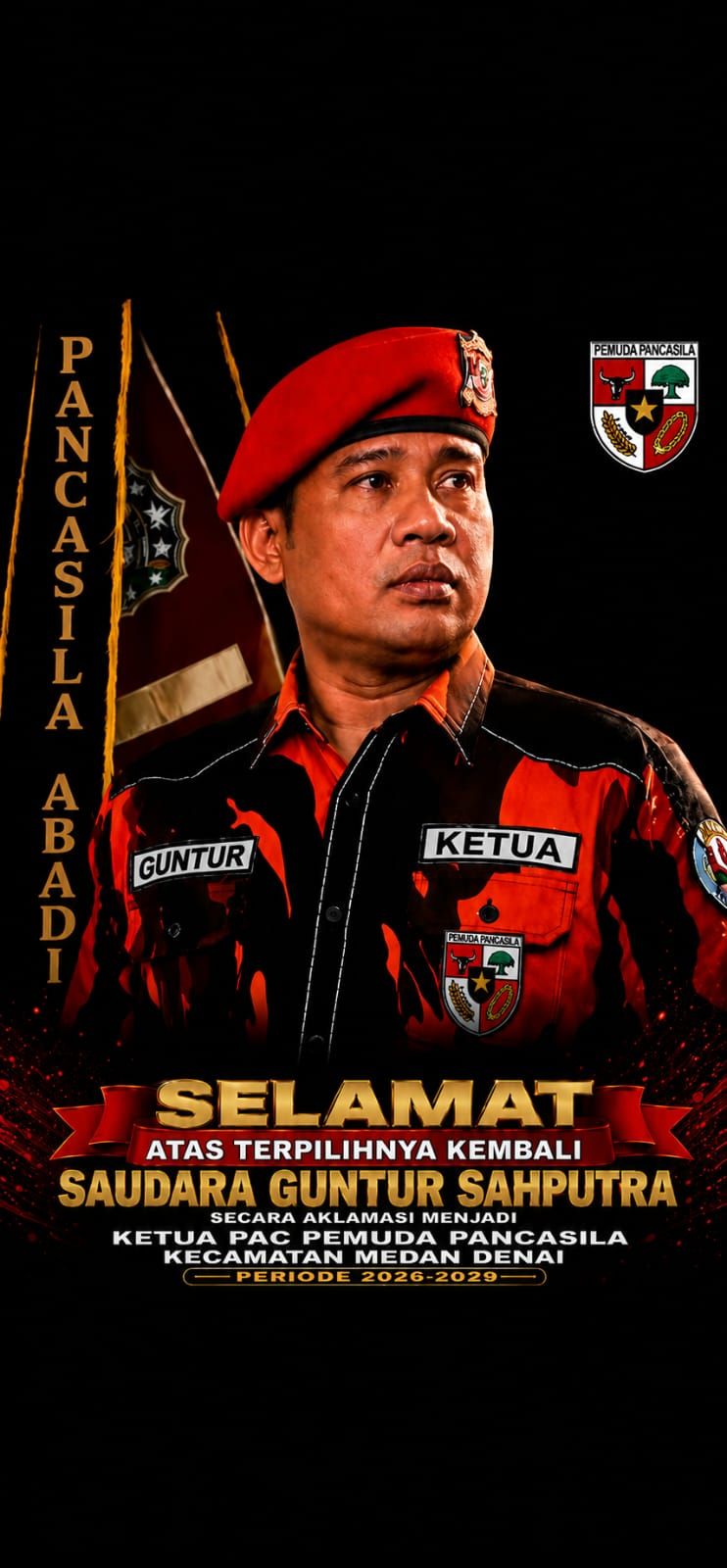 Guntur Sahputra Kembali Pimpin PAC Pemuda Pancasila Medan Denai Secara Aklamasi