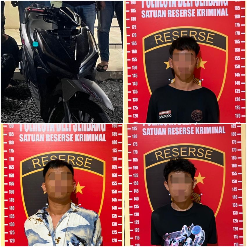Trio Maling Motor di Lubuk Pakam Ditangkap, Satu Lagi Buron