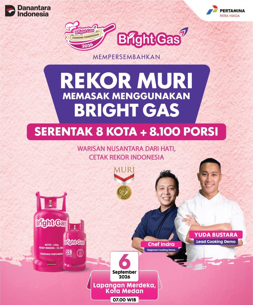 Pertamina Sumbagut Ajak Warga Medan Ramaikan Rekor MURI Memasak Pakai Bright Gas